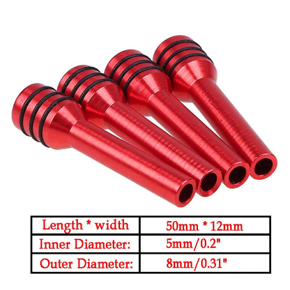 4 x Red Auto Interior Door Lock Knob Covers for Car (Fits Most Models)