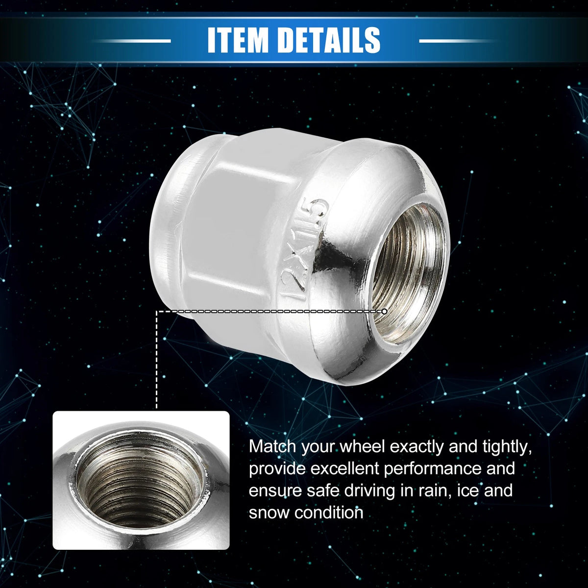 20 x Wheel Lug Nuts M12x1.5 for Honda Accord Civic
