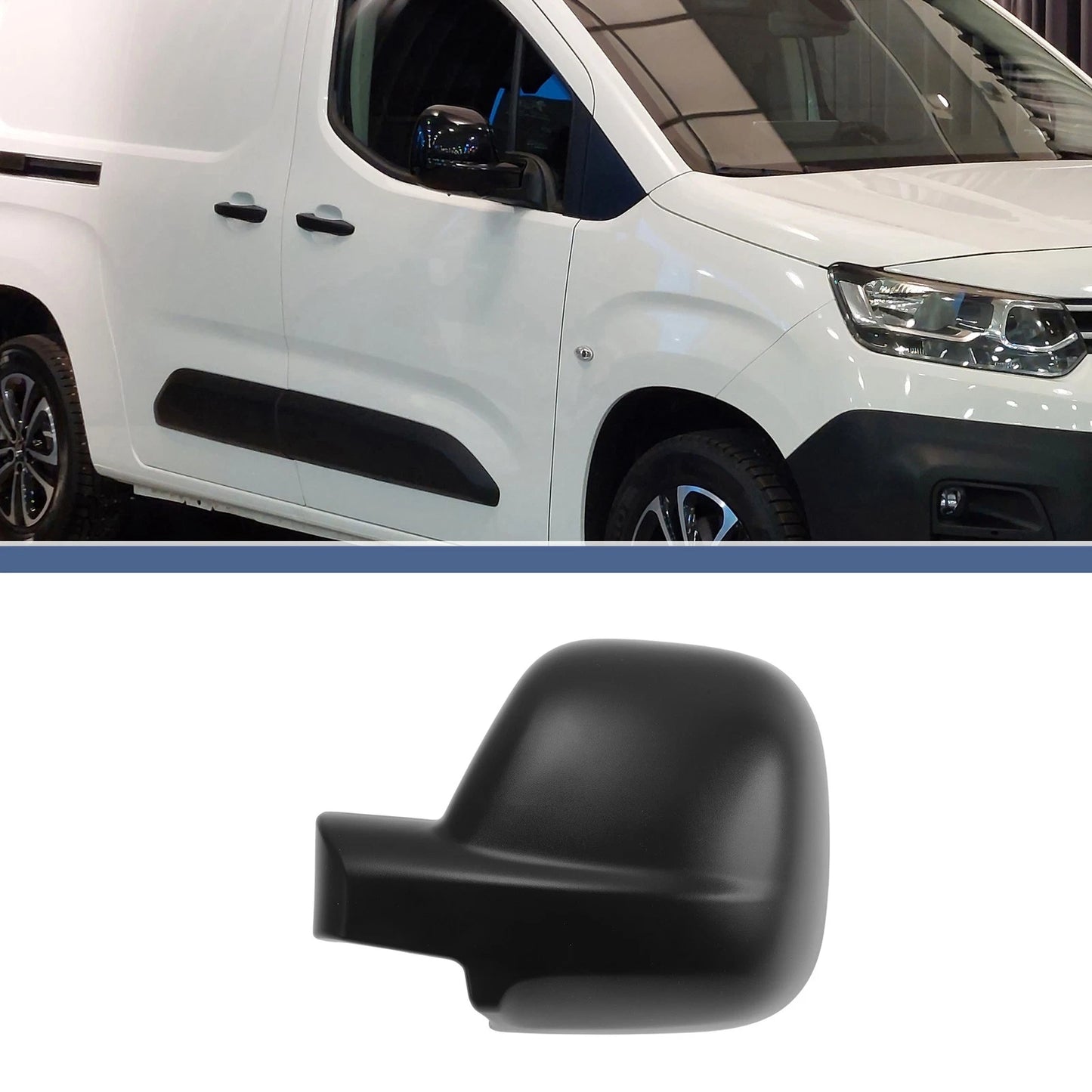 Black Mirror Cover Cap for Citroen Dispatch/Jumpy (2016-2024) 1 Pc