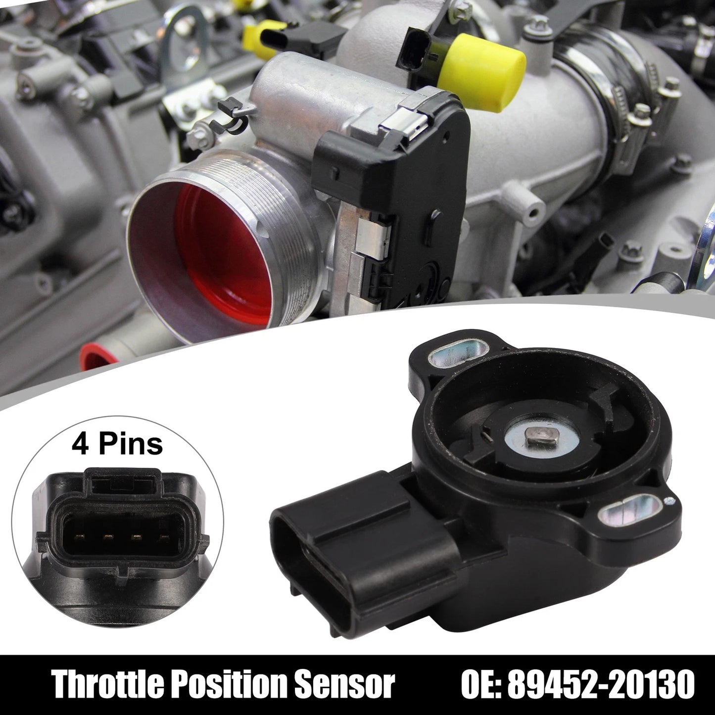 Throttle Position Sensor Black for Toyota Celica (2000–2005)