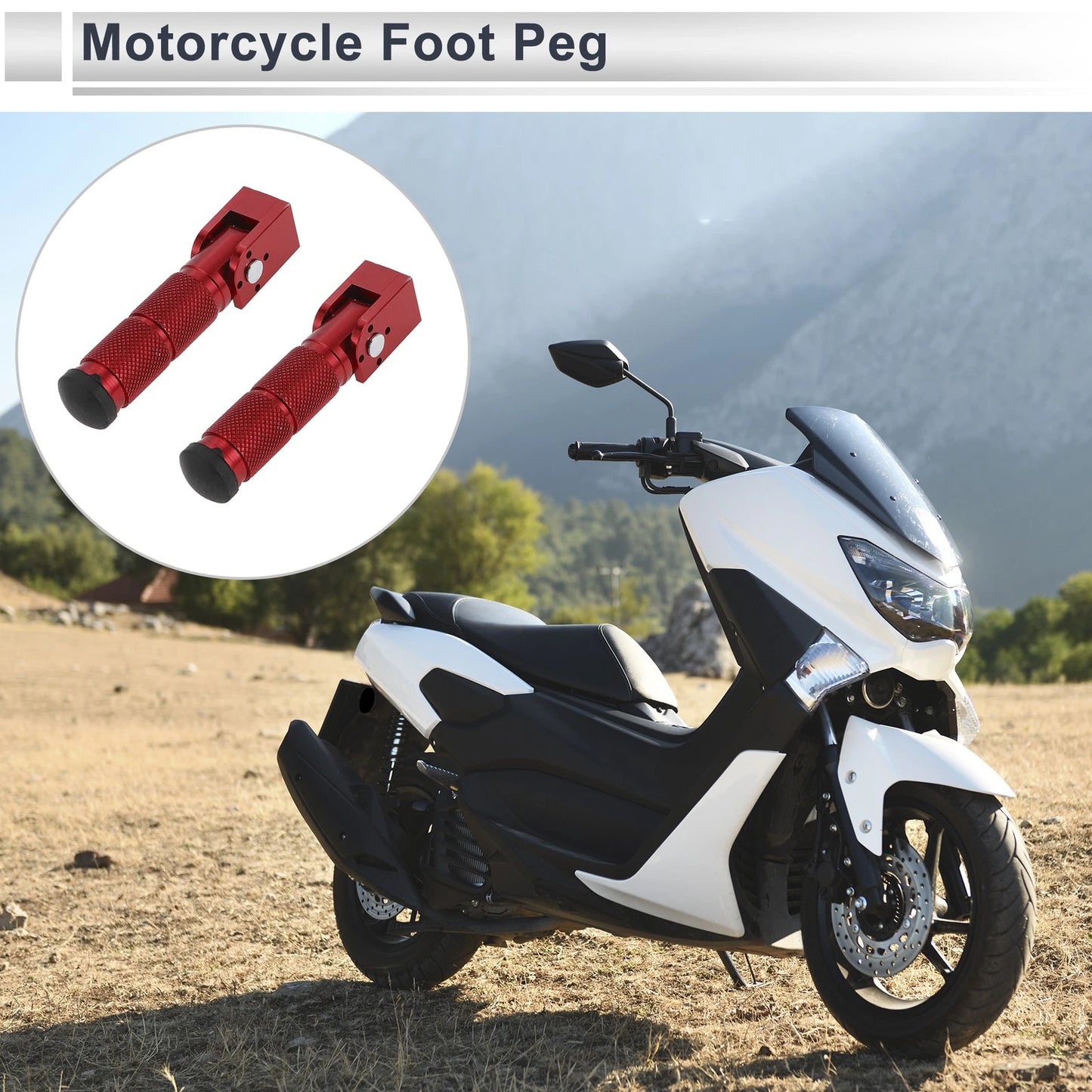 2 x Motorcycle Rear Foot Pegs 90 Degree Aluminum Alloy Red for Motorcycle