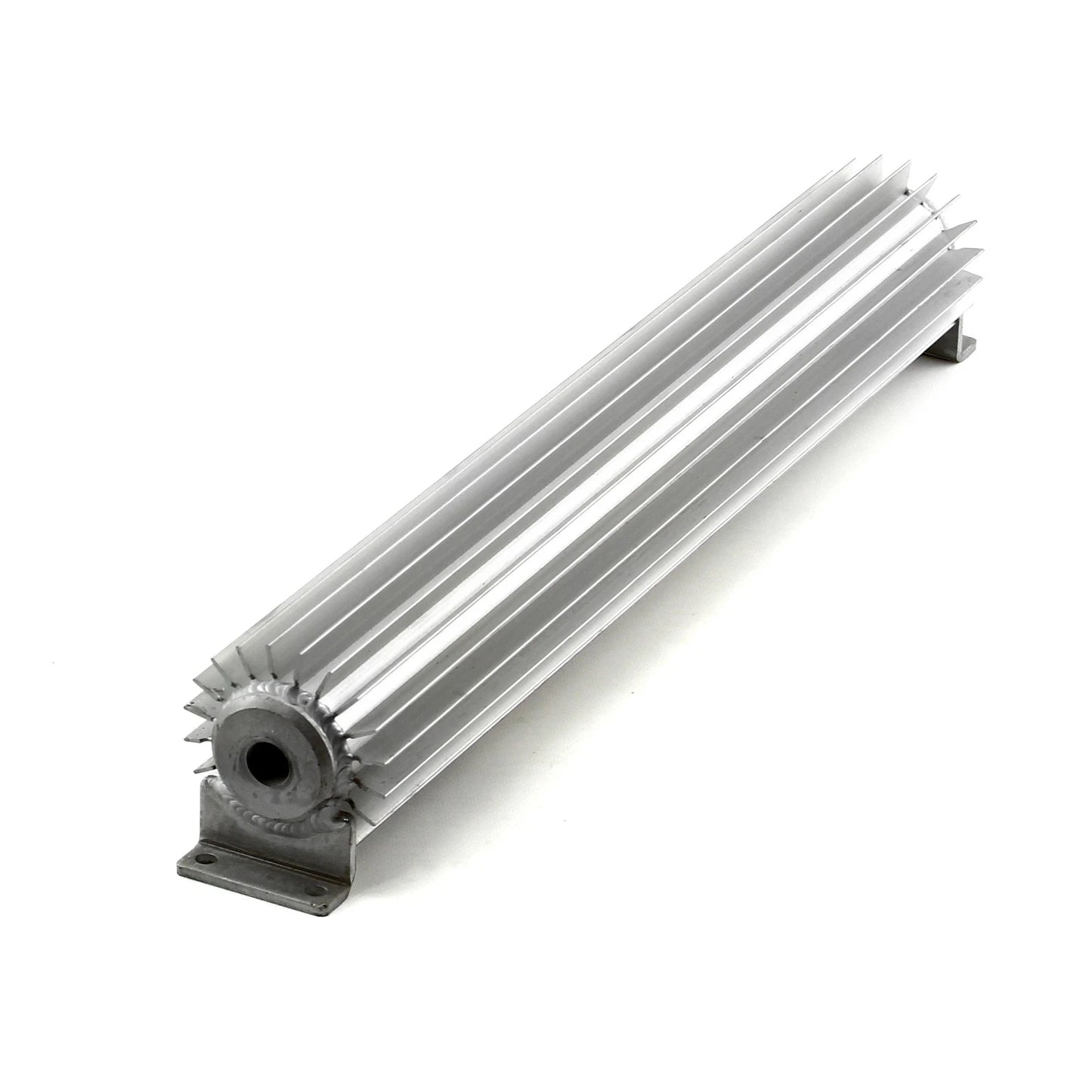18" Silver Anodized Transmission Oil Cooler with Fittings