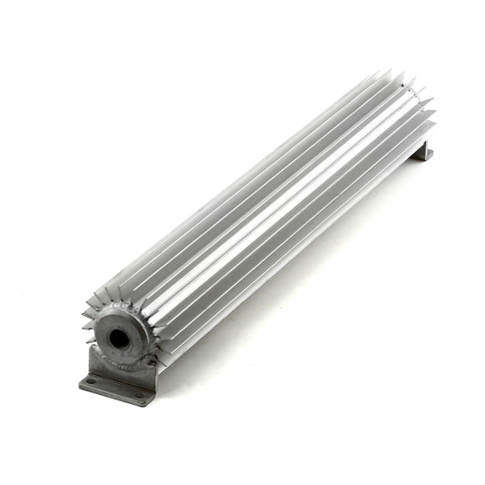 18" Silver Anodized Transmission Oil Cooler with Fittings