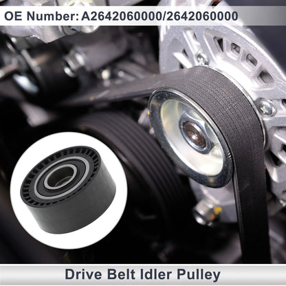 Drive Belt Idler Pulley for Mercedes-Benz C-Class (2017-2023) Black