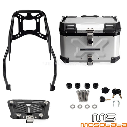 42L Aluminum Rear Top Case w/ Mounting Bracket for Harley Softail FXST
