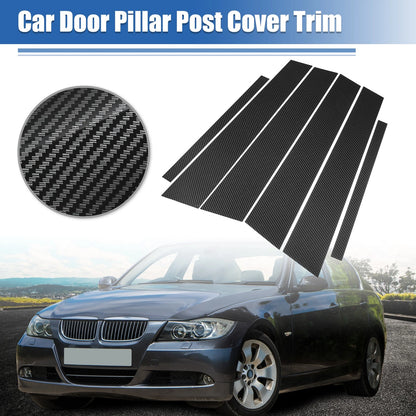 Gloss Carbon Pattern Car Door Window Pillar Post Covers for BMW 3 Series (2007-2013)