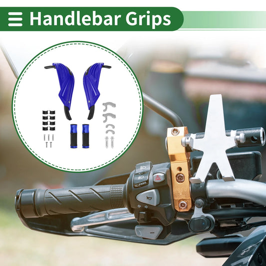 2 x Hand Grips Cover Kit for Motorcycle Rubber Diamond Pattern Blue