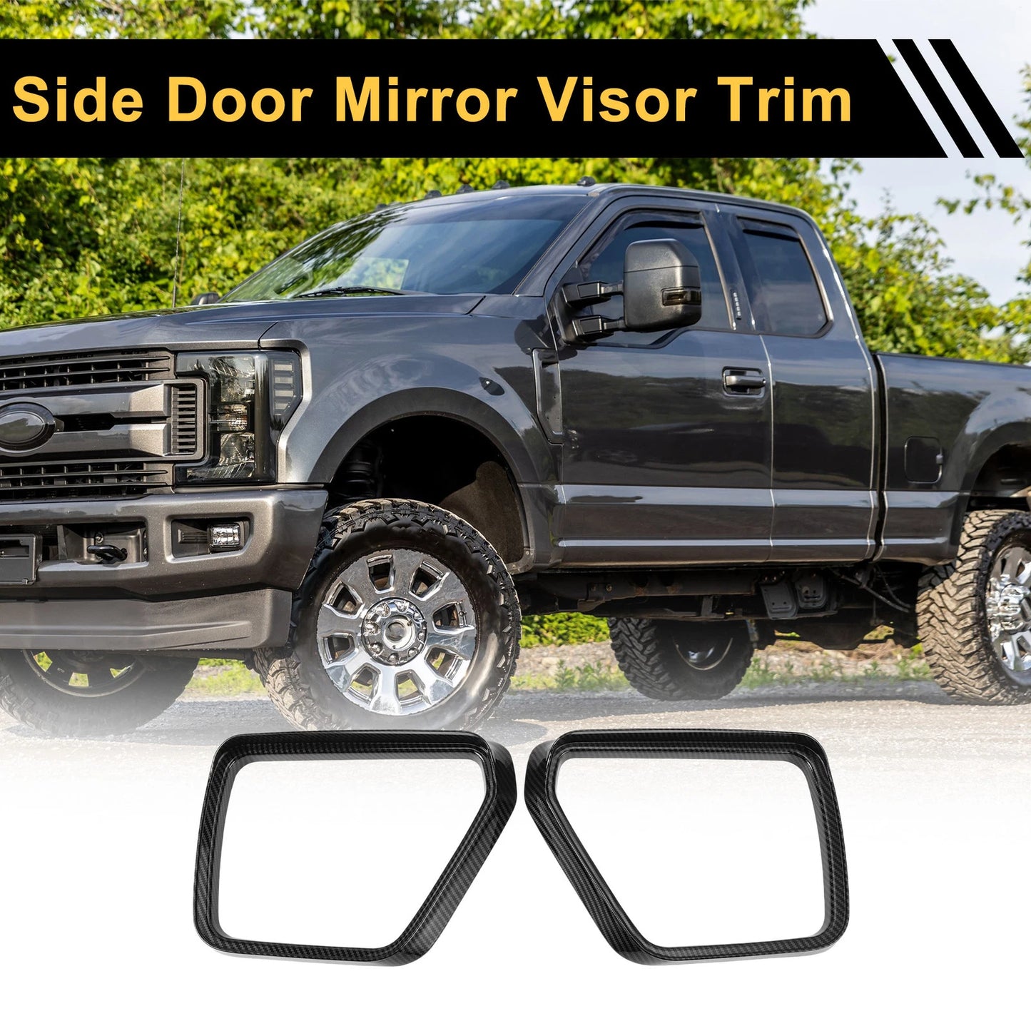 Carbon Fiber Side Door Mirror Visor Trim for Ford F-150 (2021-2024)