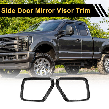 Carbon Fiber Side Door Mirror Visor Trim for Ford F-150 (2021-2024)