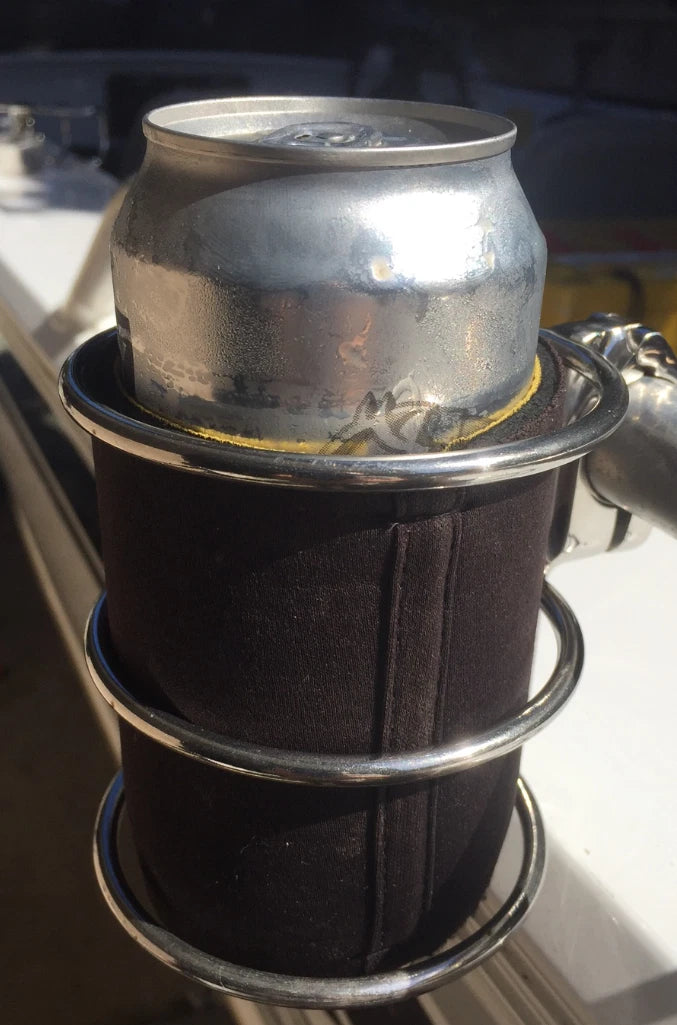 Boat Clamp-On Drink Holder for 25mm Rail, 316 Stainless Steel, Adjustable