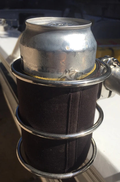 Boat Clamp-On Drink Holder for 25mm Rail, 316 Stainless Steel, Adjustable