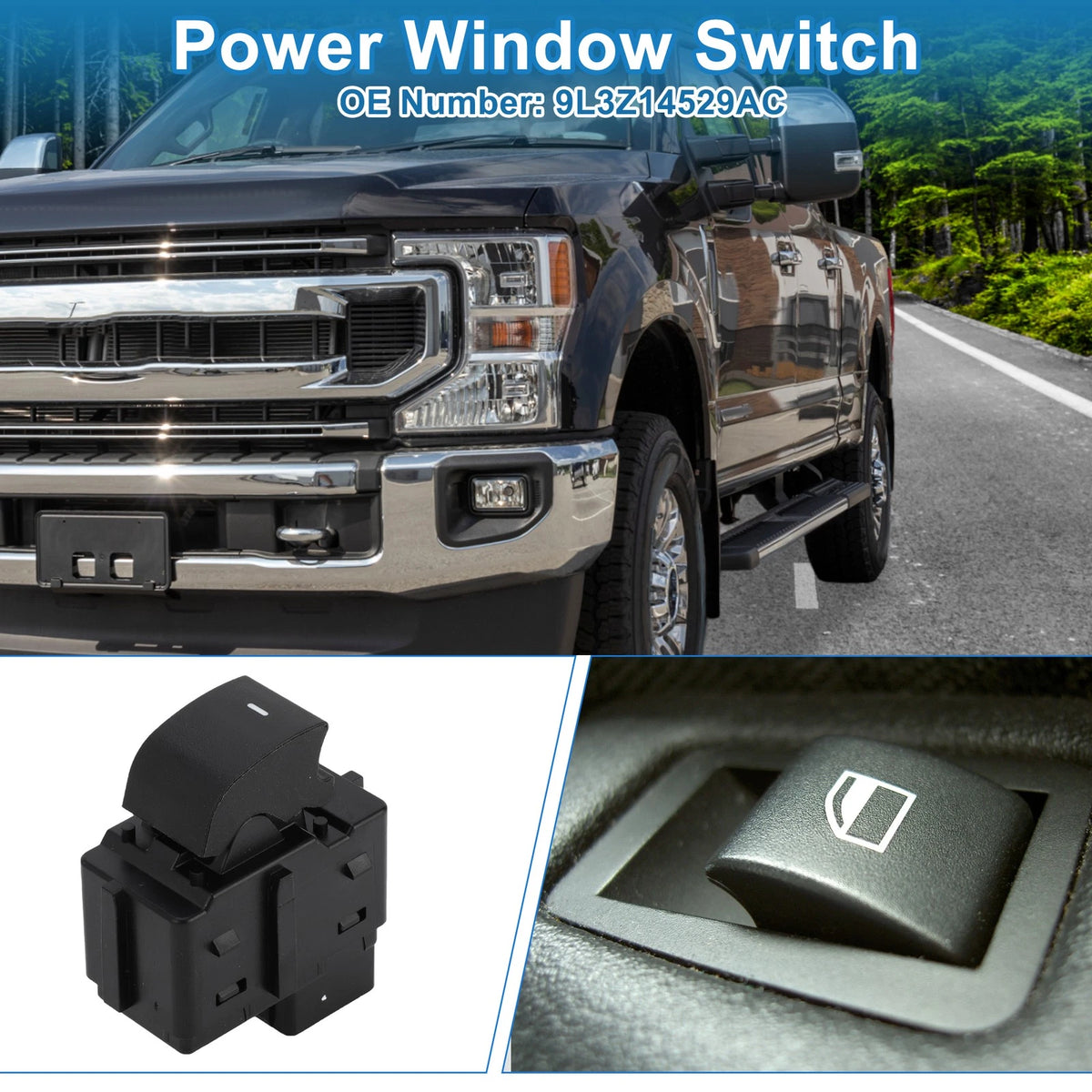 Front Side Power Window Switch for Ford F-150 F-250 F-350 (2004-2008)