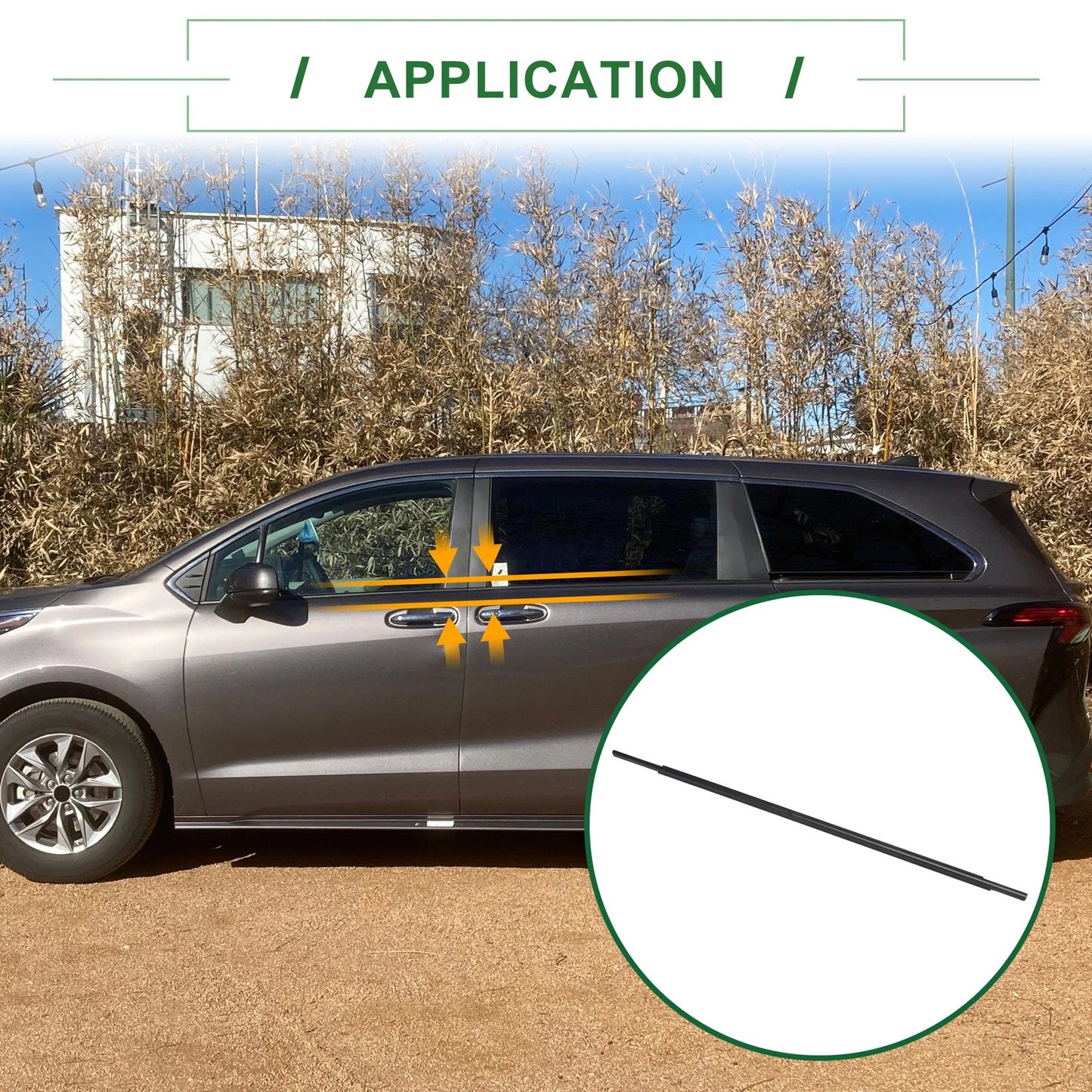 1pc Rear Left Weatherstrip Window Seal for Toyota Sienna (2011–2020)