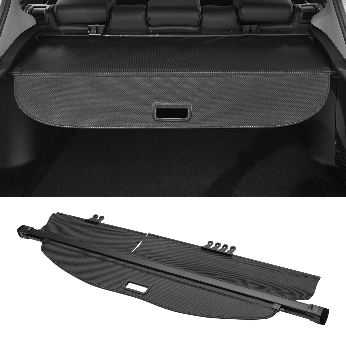 Retractable Cargo Cover Black Carbon Fiber for Toyota Highlander (2020–2024)