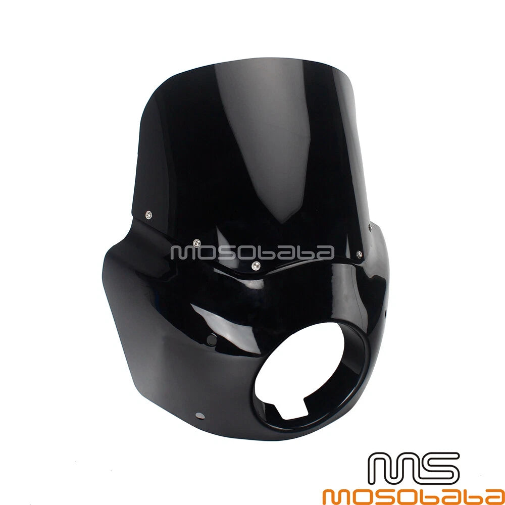 Black Front Headlight Fairing w/ Windshield for Harley Dyna Wide Glide (1993-2017)