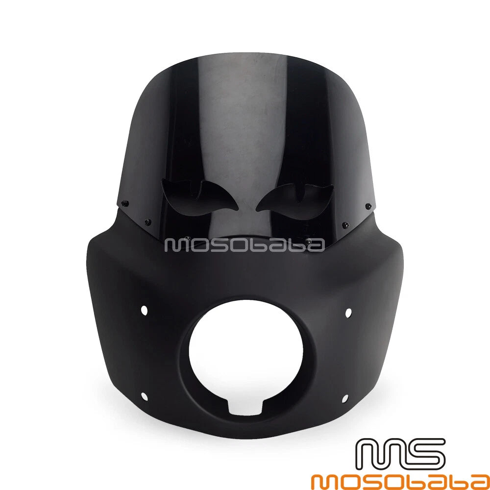 Matte Black Headlight Fairing w/ 12" Windshield for HD Softail Low Rider S (20-23)