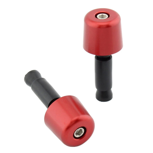 1in Handlebar Hand Grips & End Caps for Universal Motorcycle - Red