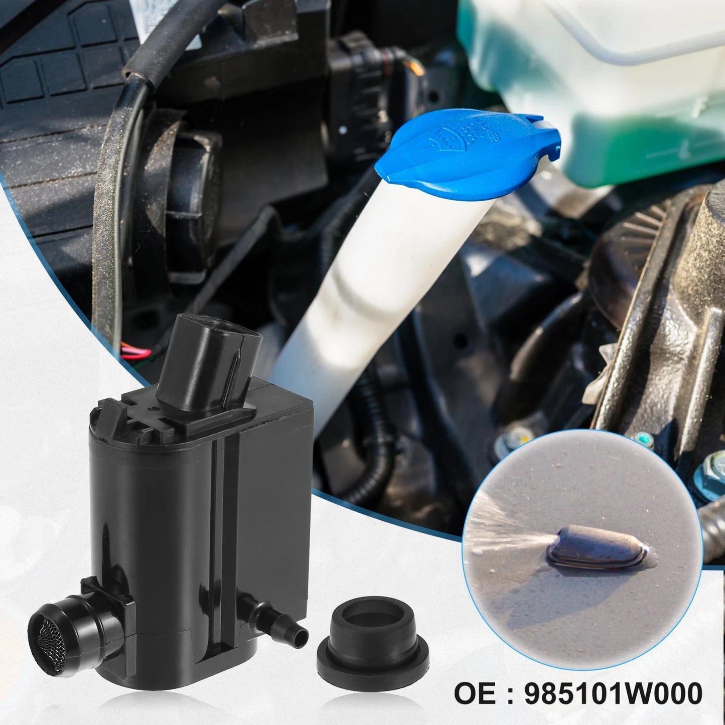 Windshield Washer Pump for Hyundai Accent & Kia Sorento