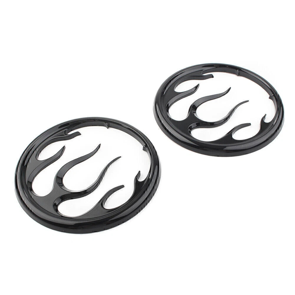 Black Flame Speaker Grill Accent Trim Cover for Harley Electra Glide (2009-2023)