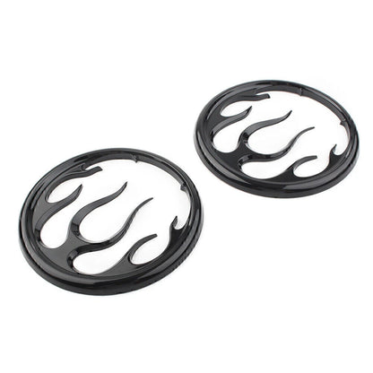 Black Flame Speaker Grill Accent Trim Cover for Harley Electra Glide (2009-2023)