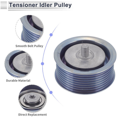 Drive Belt Idler Pulley for BMW X6 (2008-2011) - Silver Tone, 1 x Piece