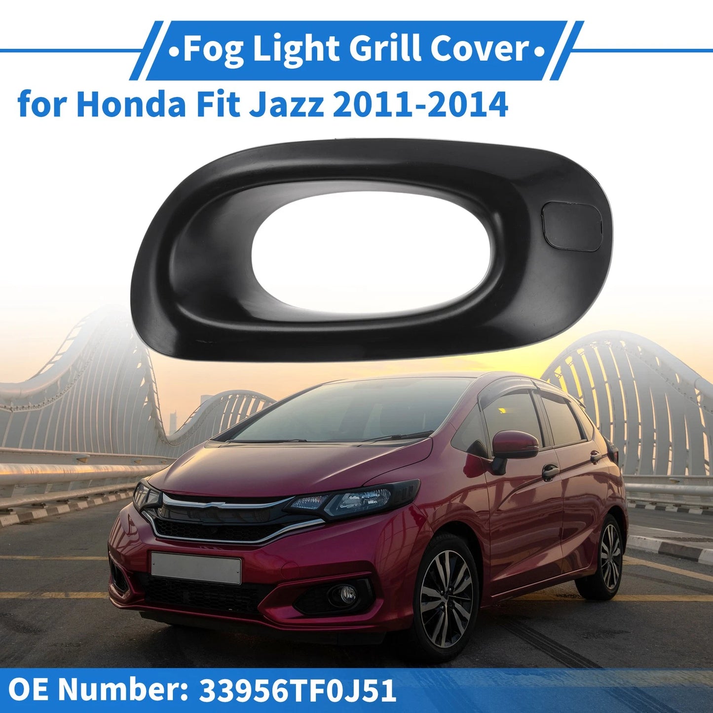Front Left Fog Light Grill for Honda Fit Jazz (2011-2014)