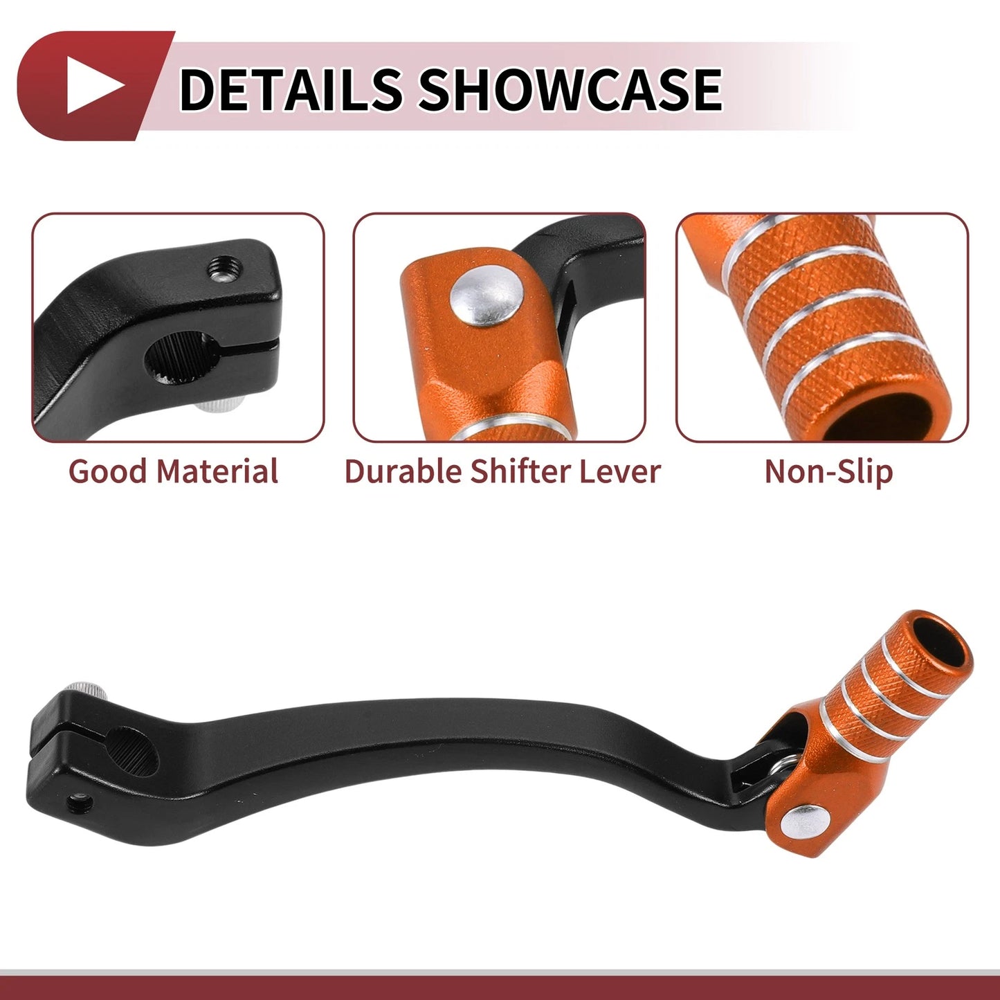 Gear Shifter Lever Folding for Kayo T6 Black/Orange Head