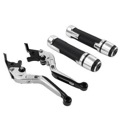 Silver Extendable Brake Clutch Levers & Handlebar Grips for BMW R1200GS (2004-2012)