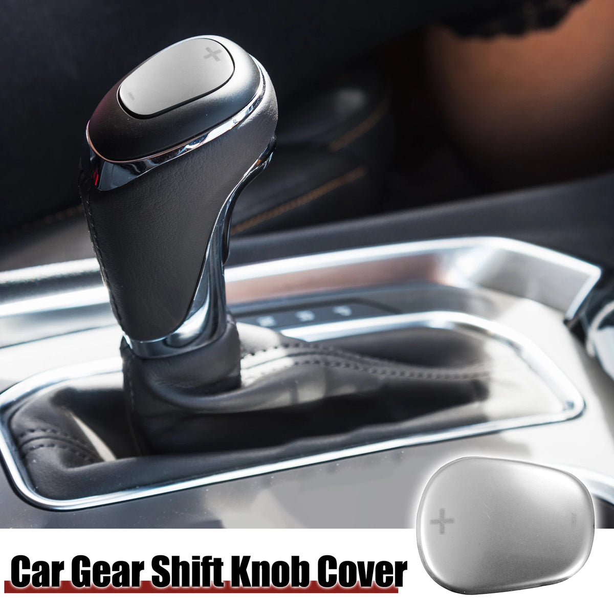 Gear Shift Knob Cover Sticker for Chevrolet Equinox (2018-2020) Silver Tone