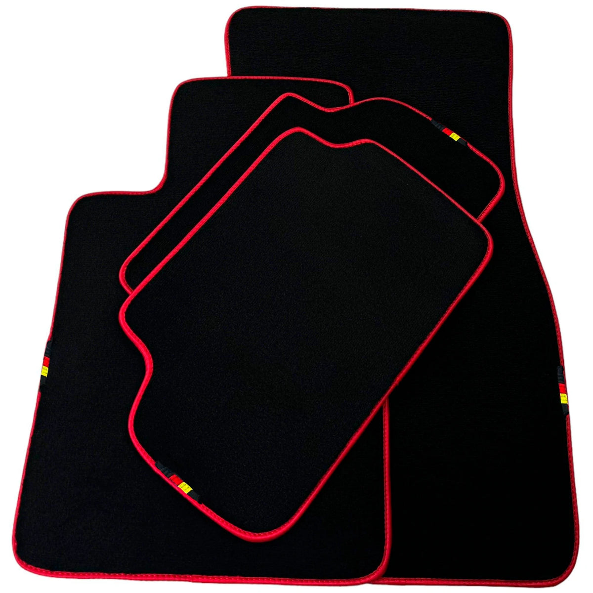 AutoWin Black Floor Mats for BMW Z4 E89 Convertible (2009-2016) Red Trim