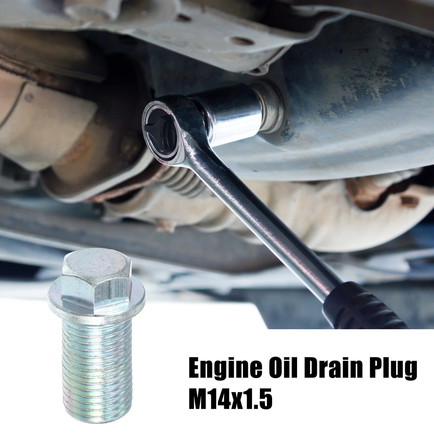 14x1.5 Engine Oil Drain Plug Screw w/ Seal Ring for Dodge Silver Tone