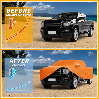 Car Cover Waterproof All Weather 210D-PU Zipper for GMC Sierra