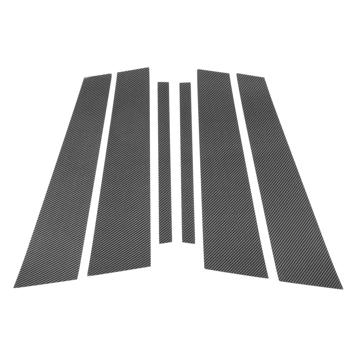 6 Pcs Door Pillar Window Trim for BMW 5-Series (2018-2023) Carbon Fiber Black
