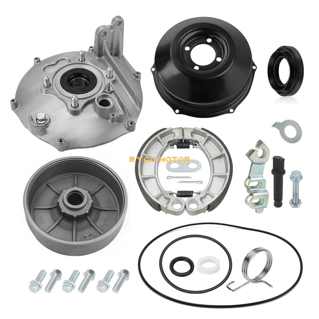 Rear Brake Drum Hub Cover Shoes Kit for Honda Rancher 350 TRX350 (2000–2006)