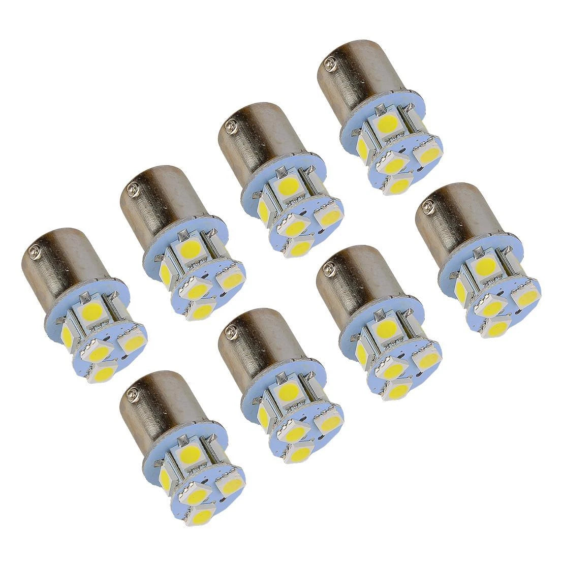 8Pcs White LED 1156 BA15S P21W 8SMD DRL Daytime Running Lights for Car