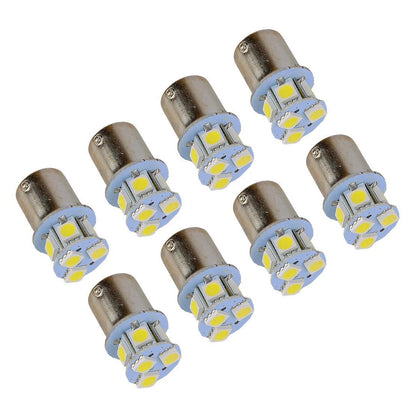 8Pcs White LED 1156 BA15S P21W 8SMD DRL Daytime Running Lights for Car