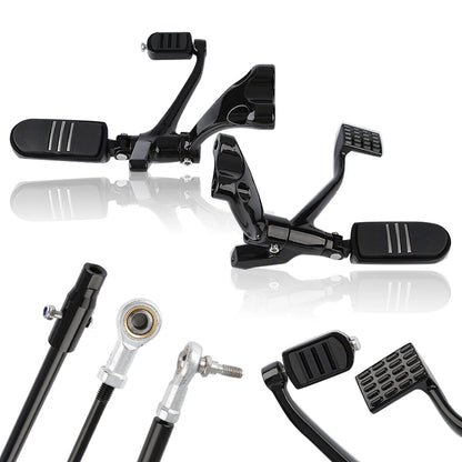 Black Forward Control Lever & Footpeg Bracket for Harley Sportster (2014-2022)