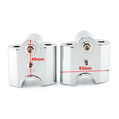 Silver Motor Handlebar Risers Lift Clamp Adapters for BMW R18 (2020-2023)
