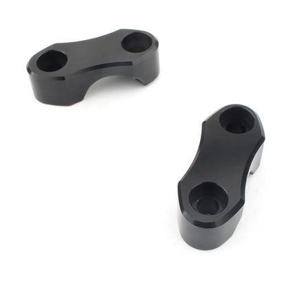 2 x Black Handlebar Riser Clamp Kit for Harley Wide Glide, Softail, Dyna (2006-2023)