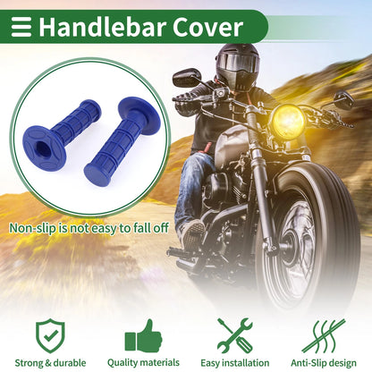 7/8 22mm Hand Grips Rubber Dark Blue for Motorcycle