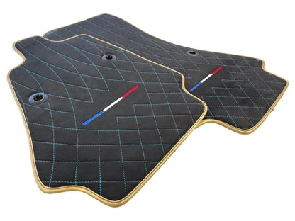 Alcantara Leather Floor Mats for Bugatti Chiron 2018-2022 GOLD Edition