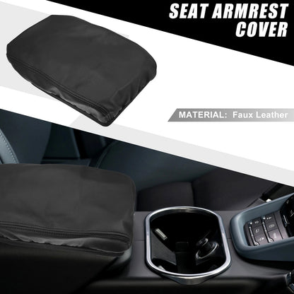 Center Console Armrest Cover for Toyota Highlander 2008-2013 Faux Leather Black
