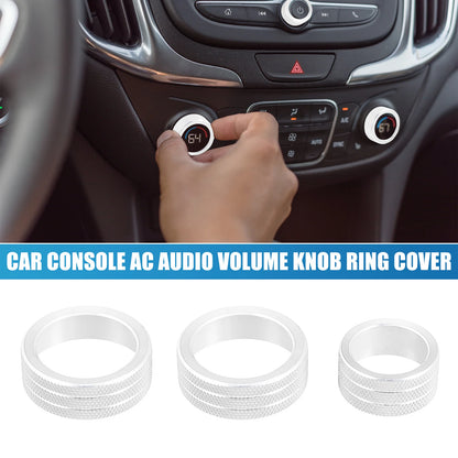 Volume Knob Ring Cover for Chevy Malibu 2017-2022 Silver Tone (2017-2022)