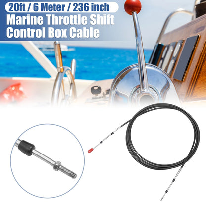 Marine Throttle Shift Control Box Cable 20ft 236 Inch for Make Model