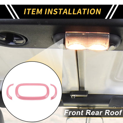 Front Rear Roof Reading Light Trim Covers for Jeep Wrangler JK (2007-2018)