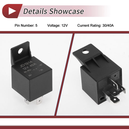 2 x 5 Pin Multi-Purpose Relay for BMW 2800 (1968-1974) 12V 30/40A Black