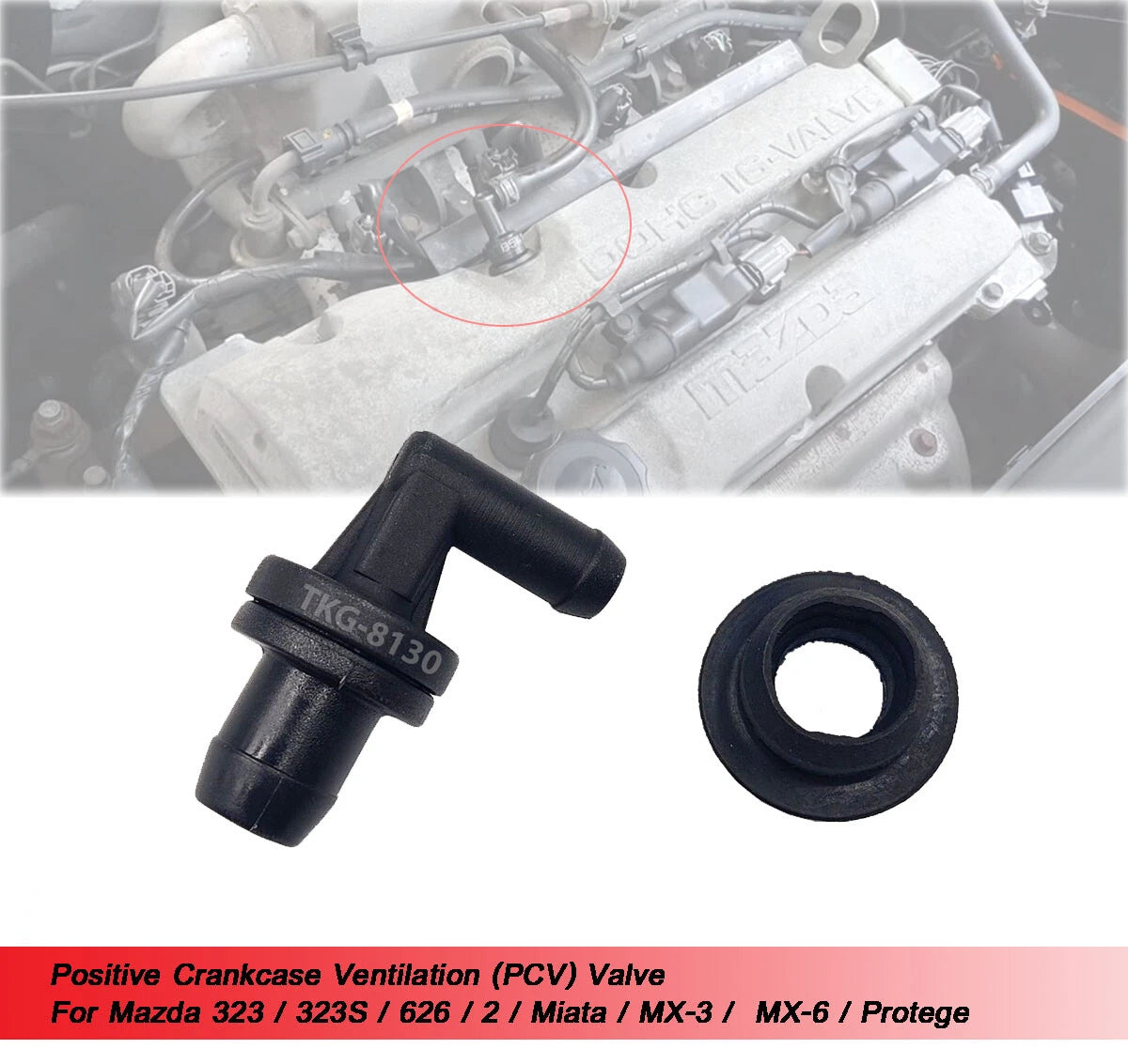 PCV Valve for Mazda 323 626 Mazda2 Miata MX-3 MX-6 Protege (1980-2002)