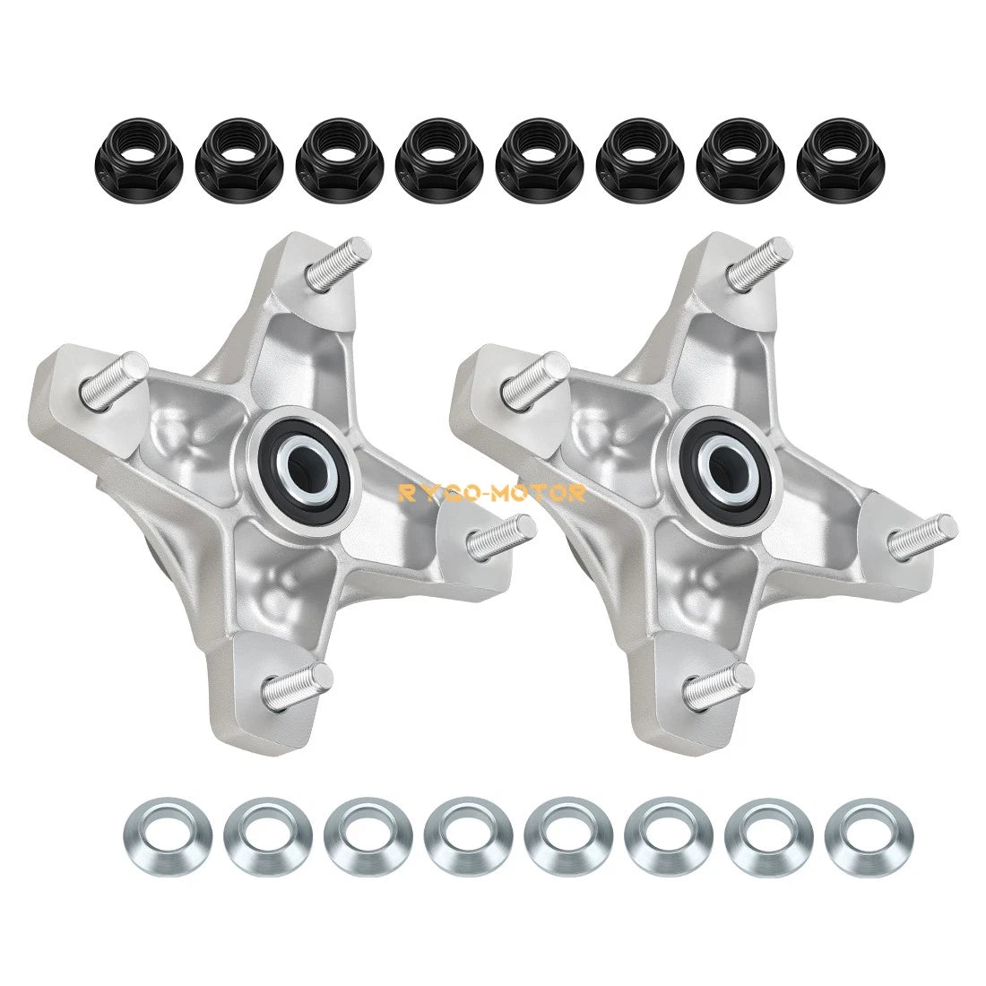 Front Left/Right Wheel Hubs & Lug Nuts for Honda TRX250X TRX400X (2009–2014)