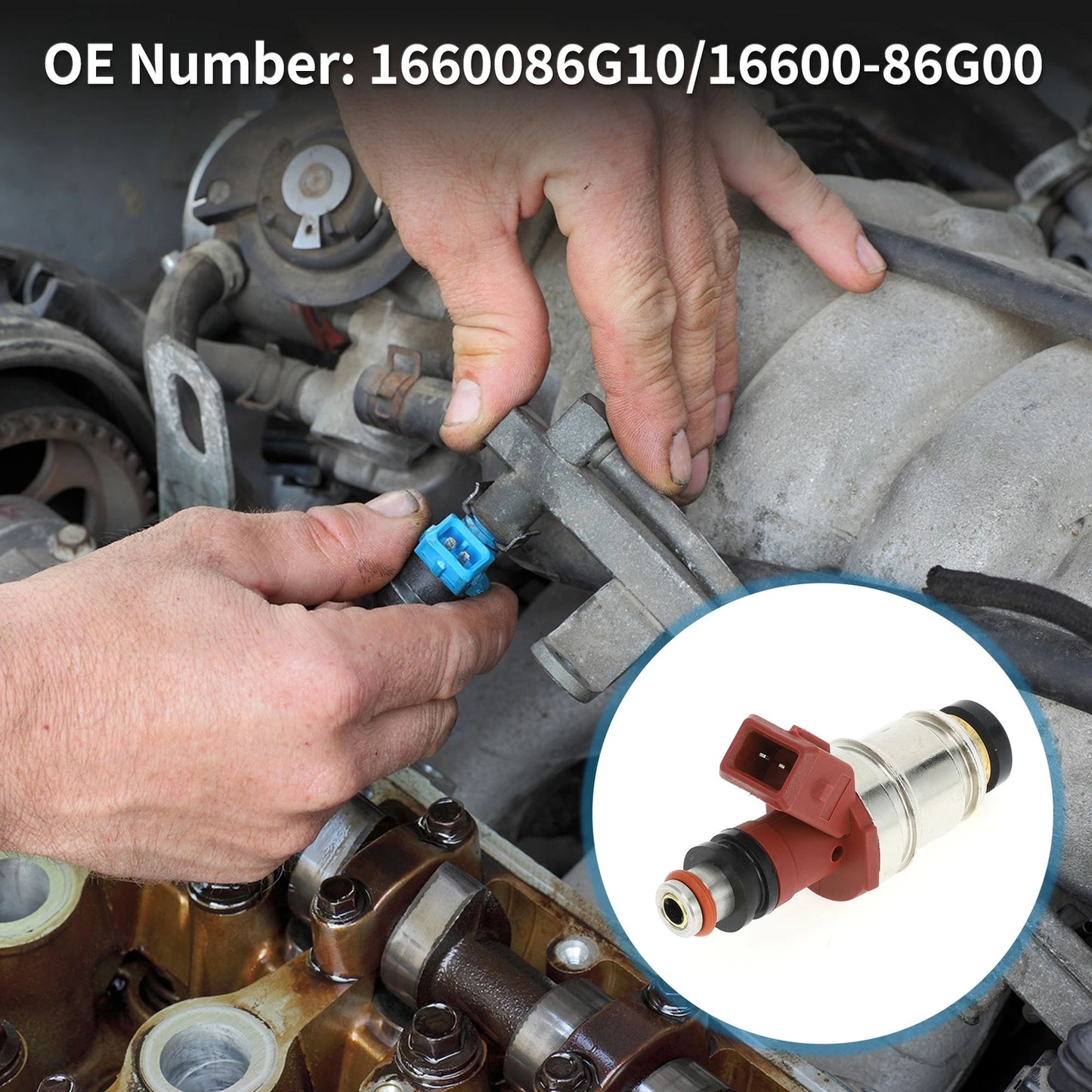 Fuel Injector for Nissan D21 Base 2.4 (1990-1994) 1 Pc Wine Red