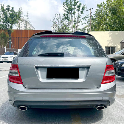 Gloss Black Rear Boot Spoiler Lip for Benz C Class S204 Wagon (2008-2014)